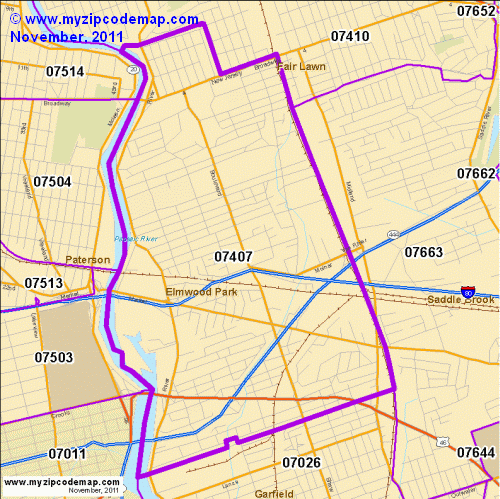 map of 07407