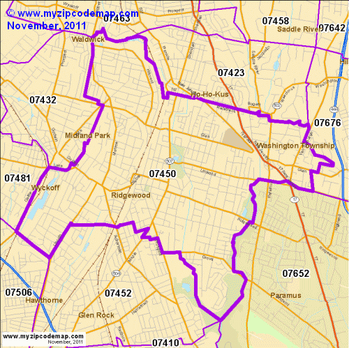 map of 07450