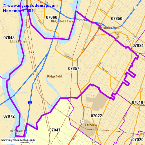 map of 07657