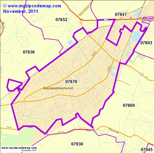 map of 07876