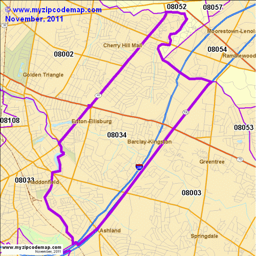 map of 08034