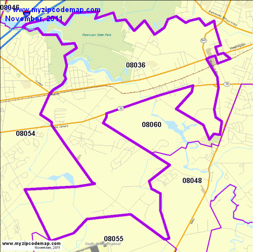 map of 08036