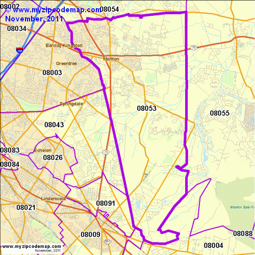 map of 08053