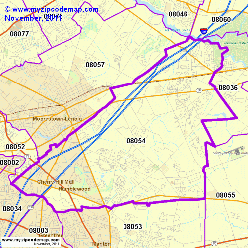 map of 08054