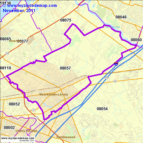 map of 08057
