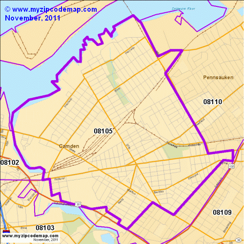map of 08105