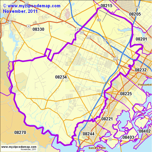 map of 08234
