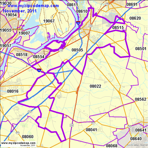 map of 08505