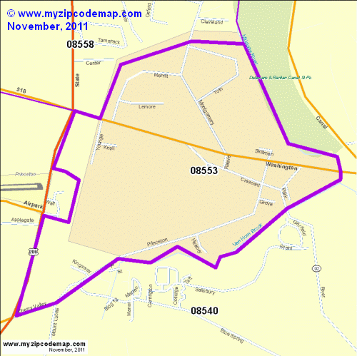 map of 08553