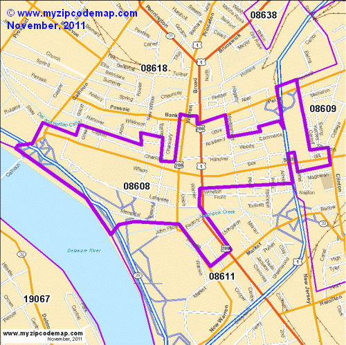 map of 08608