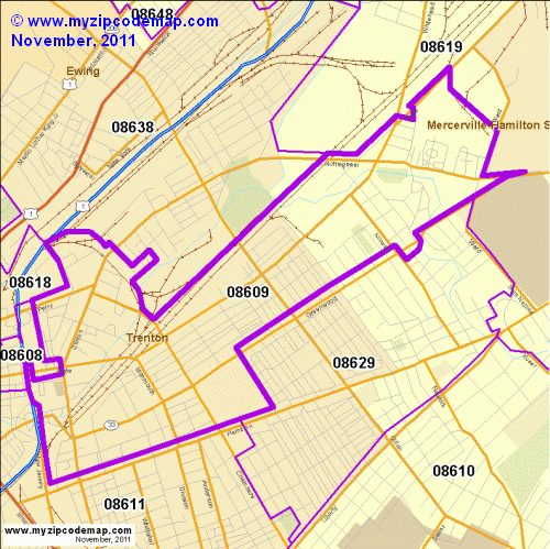 map of 08609