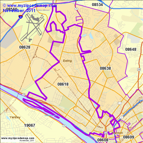 map of 08618
