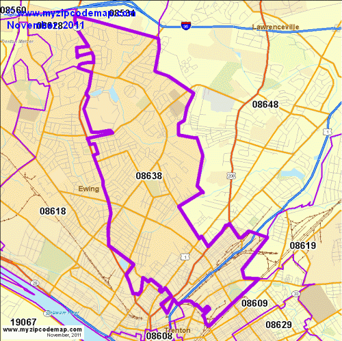 map of 08638