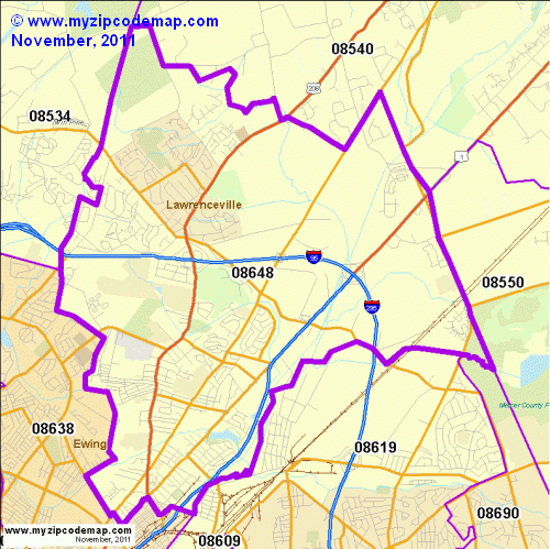map of 08648