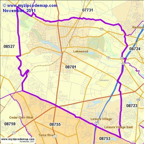 map of 08701