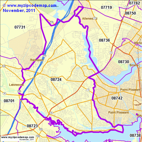 map of 08724