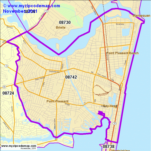 map of 08742
