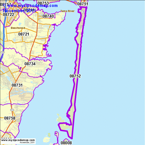 map of 08752