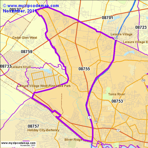 map of 08755