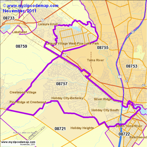 map of 08757
