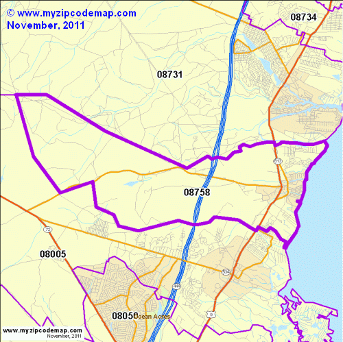 map of 08758