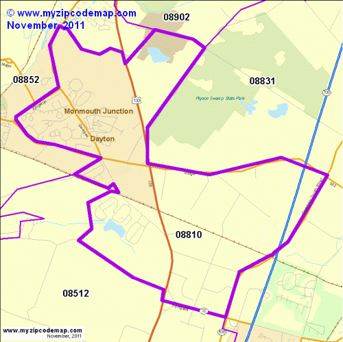 map of 08810