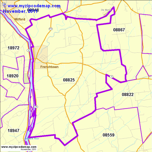 map of 08825