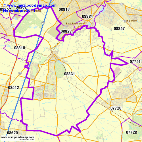 map of 08831