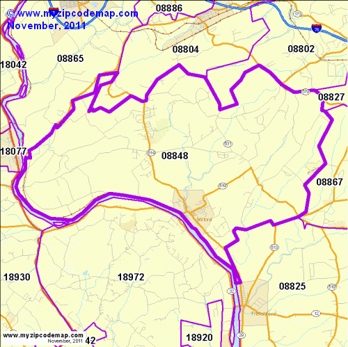 map of 08848
