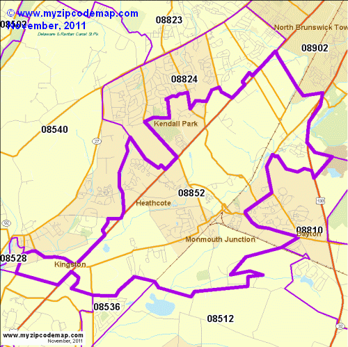 map of 08852