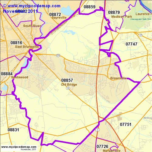 map of 08857