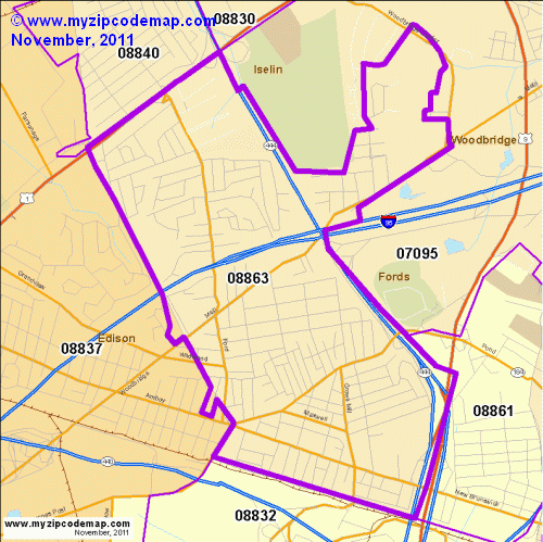 map of 08863