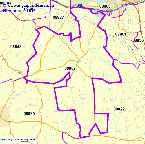 map of 08867