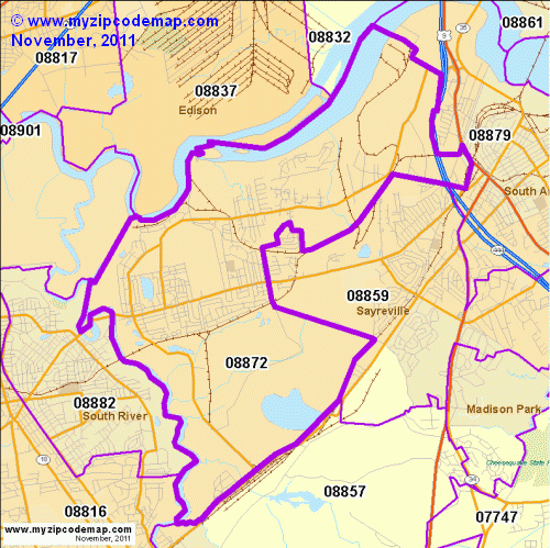 map of 08872