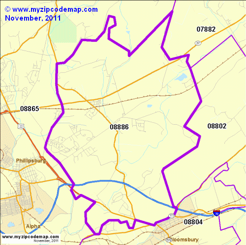 map of 08886