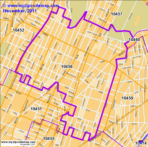 Bronx Zip Code Map Printable