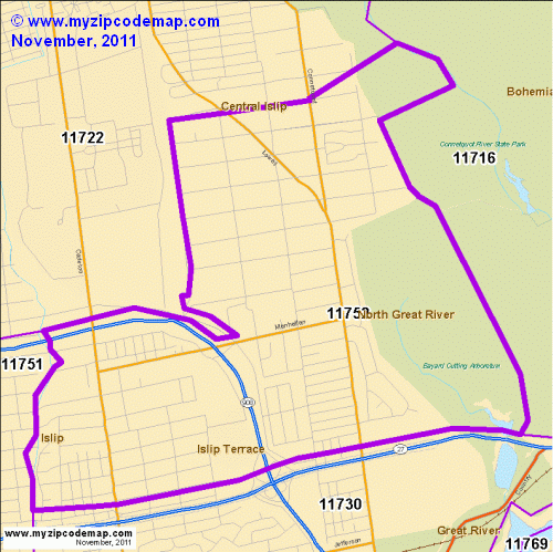 map of 11752