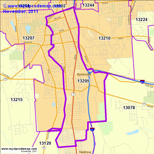 map of 13205