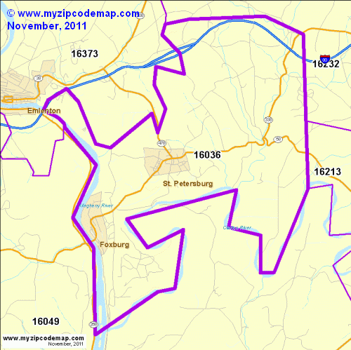 map of 16036
