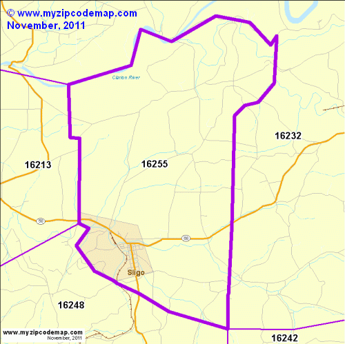 map of 16255