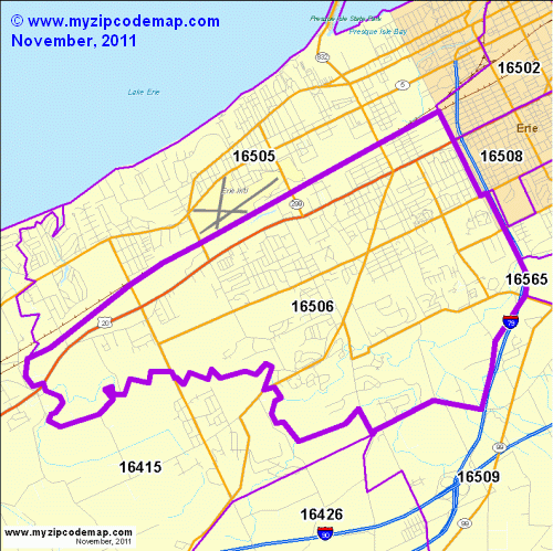 map of 16506