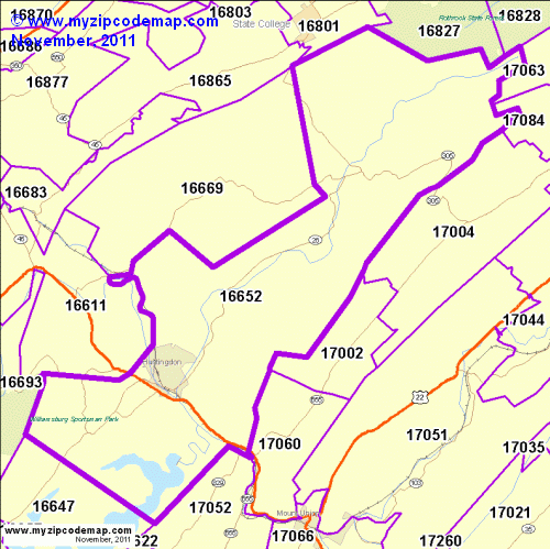 map of 16652