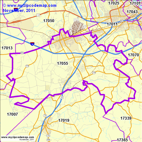 map of 17055