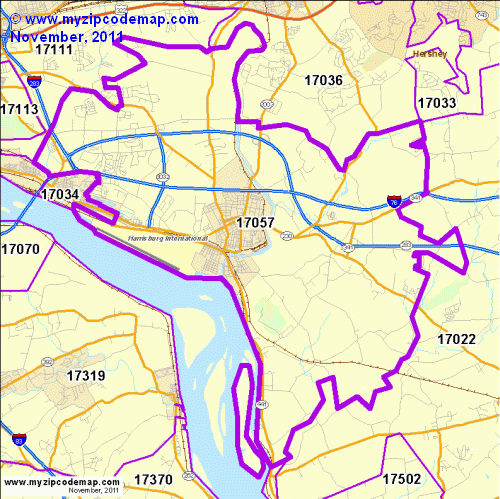 map of 17057