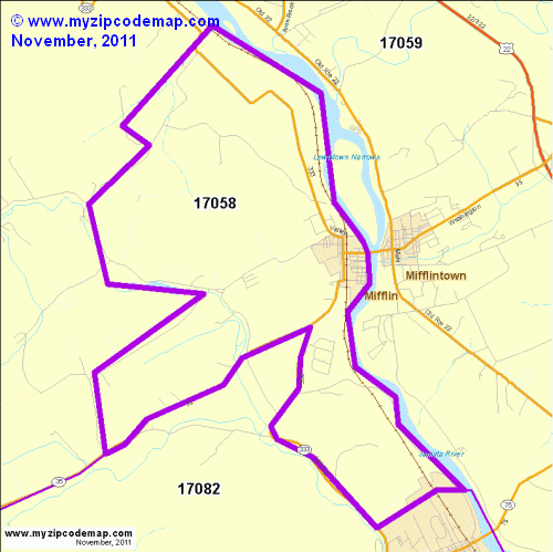 map of 17058