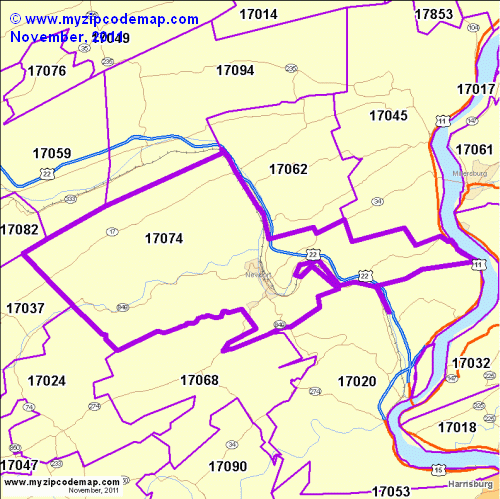 map of 17074