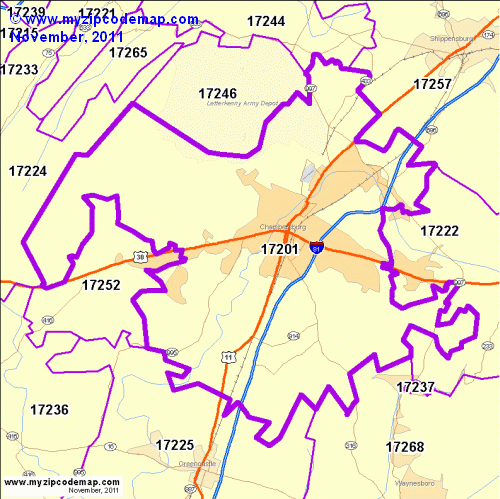 map of 17201