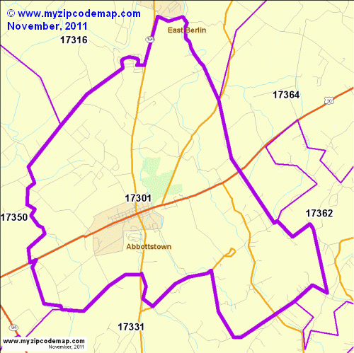 map of 17301