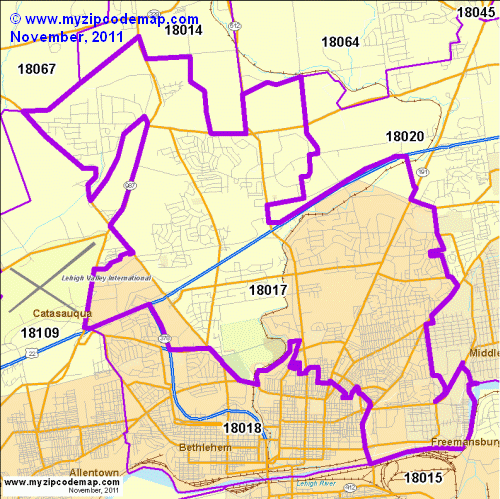 map of 18017