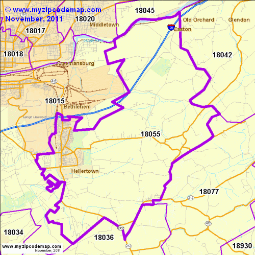 map of 18055